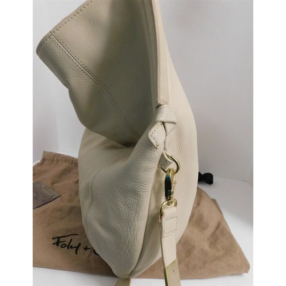 New‎ Foley + Corinna Southside Ecru Leather Hobo Crossbody Bag